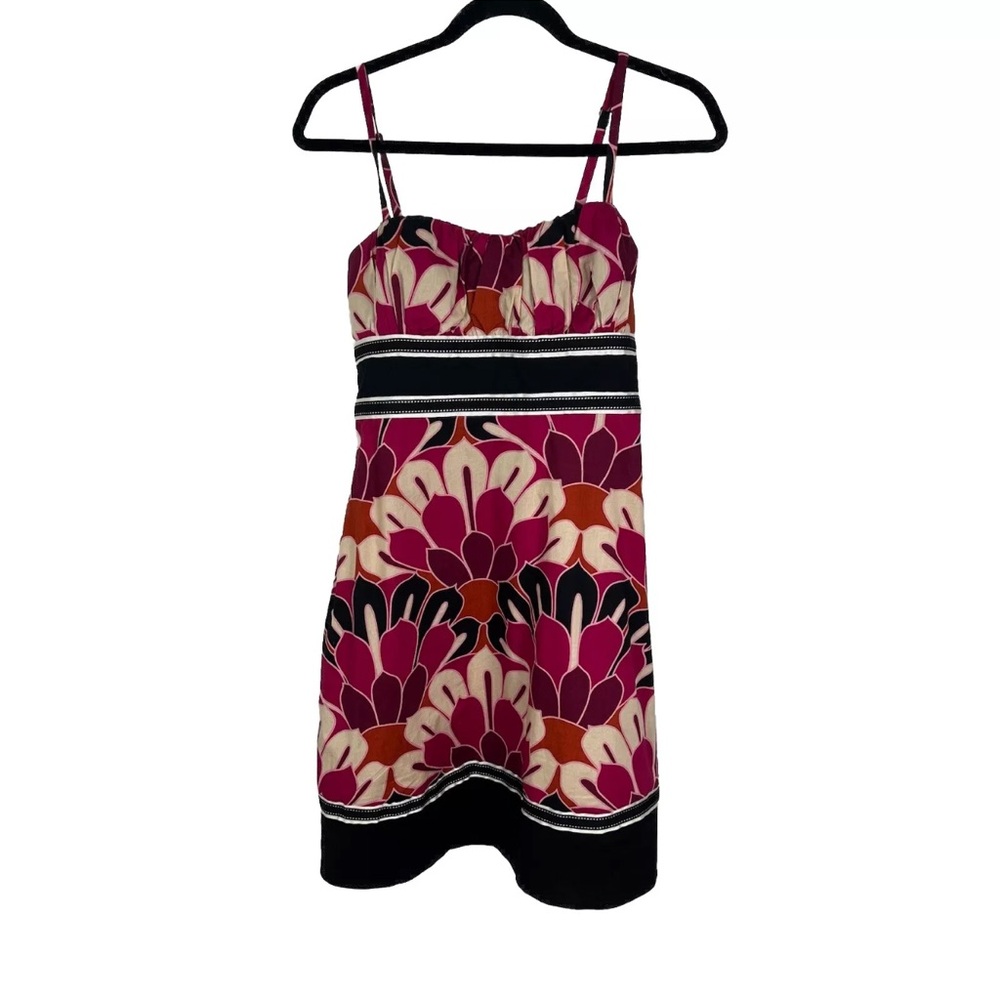 Heart Soul Dress Large Hawaiian Tropical Pink Black Sleeveless A Line NWT